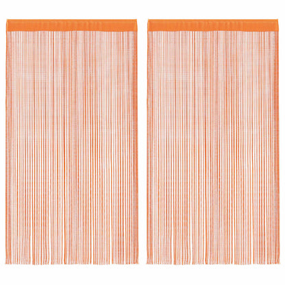 String Curtains 2 pcs Orange 140x250 cm