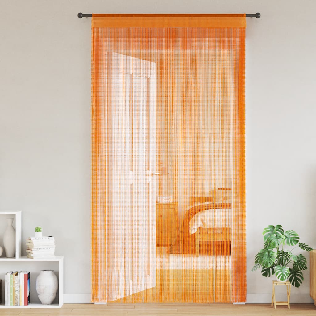 String Curtains 2 pcs Orange 140x250 cm