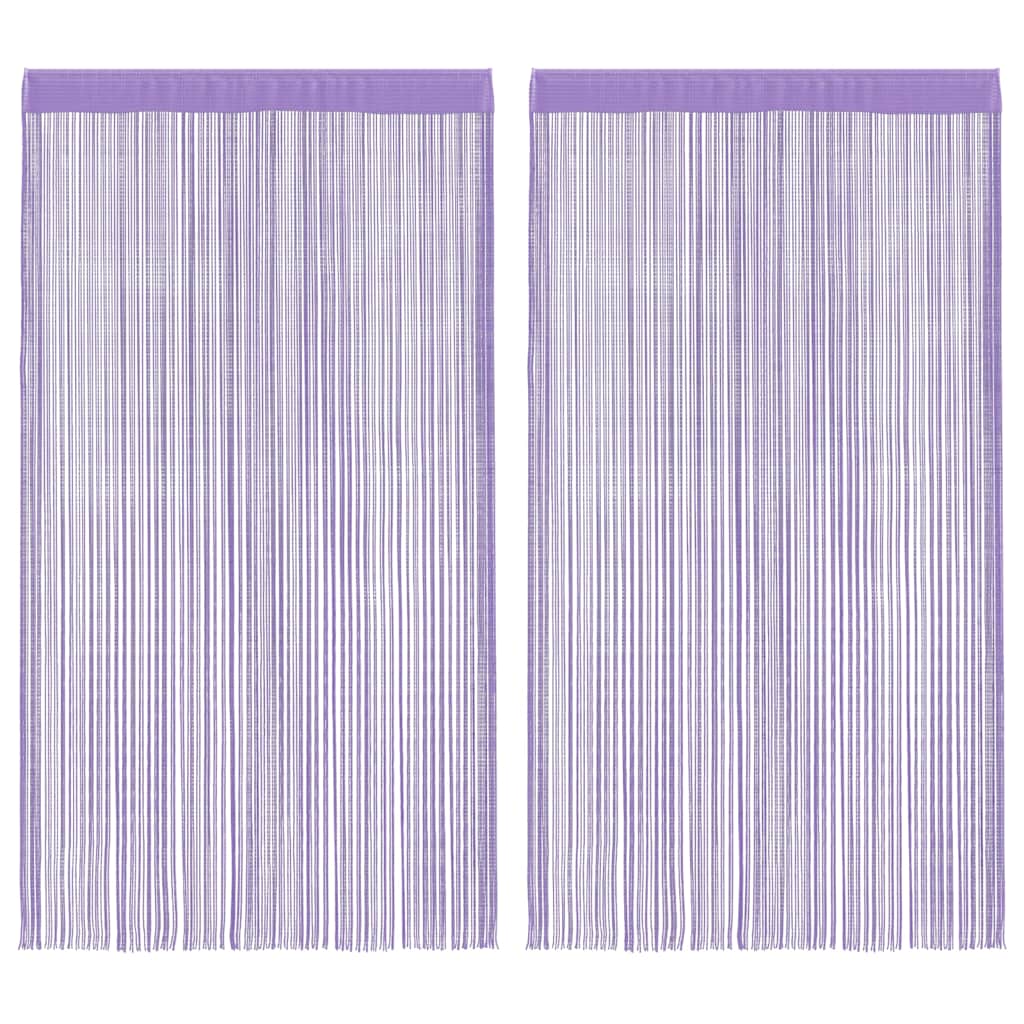 String Curtains 2 pcs Purple 140x250 cm