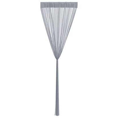 String Curtains 2 pcs Light Grey 100x250 cm