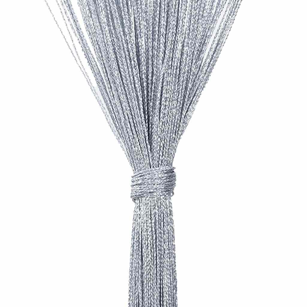 String Curtains 2 pcs Light Grey 100x250 cm