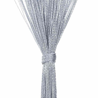 String Curtains 2 pcs Light Grey 100x250 cm