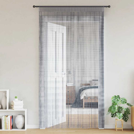 String Curtains 2 pcs Light Grey 100x250 cm