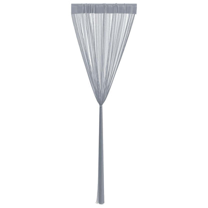 String Curtains 2 pcs Light Grey 140x250 cm