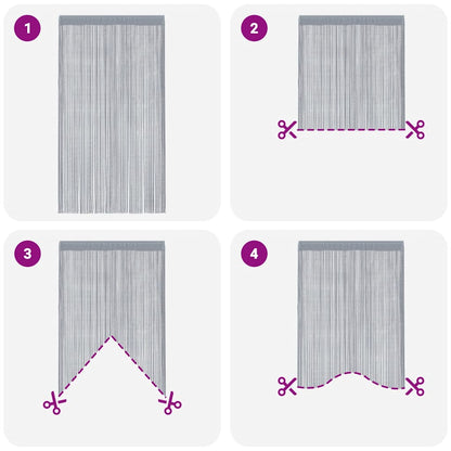 String Curtains 2 pcs Anthracite 100x250 cm