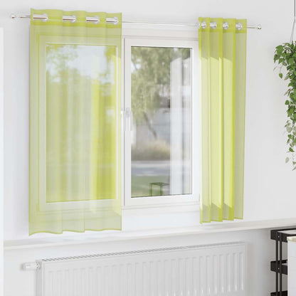Voile Curtains with Grommets 2 pcs Apple Green 140x140 cm