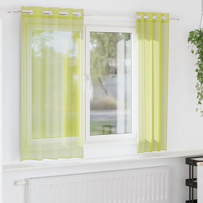 Voile Curtains with Grommets 2 pcs Apple Green 140x175 cm