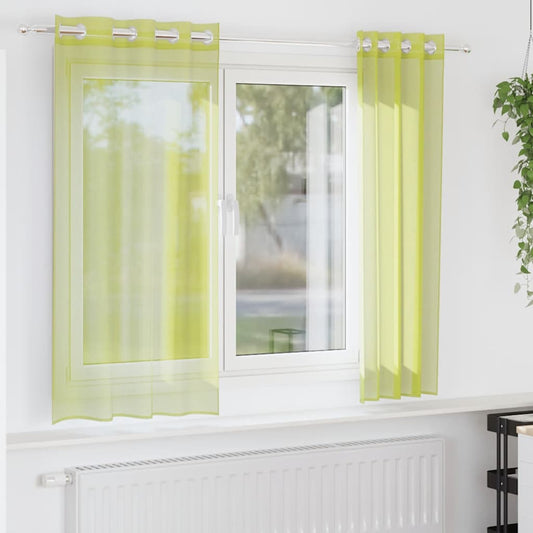 Voile Curtains with Grommets 2 pcs Apple Green 140x175 cm