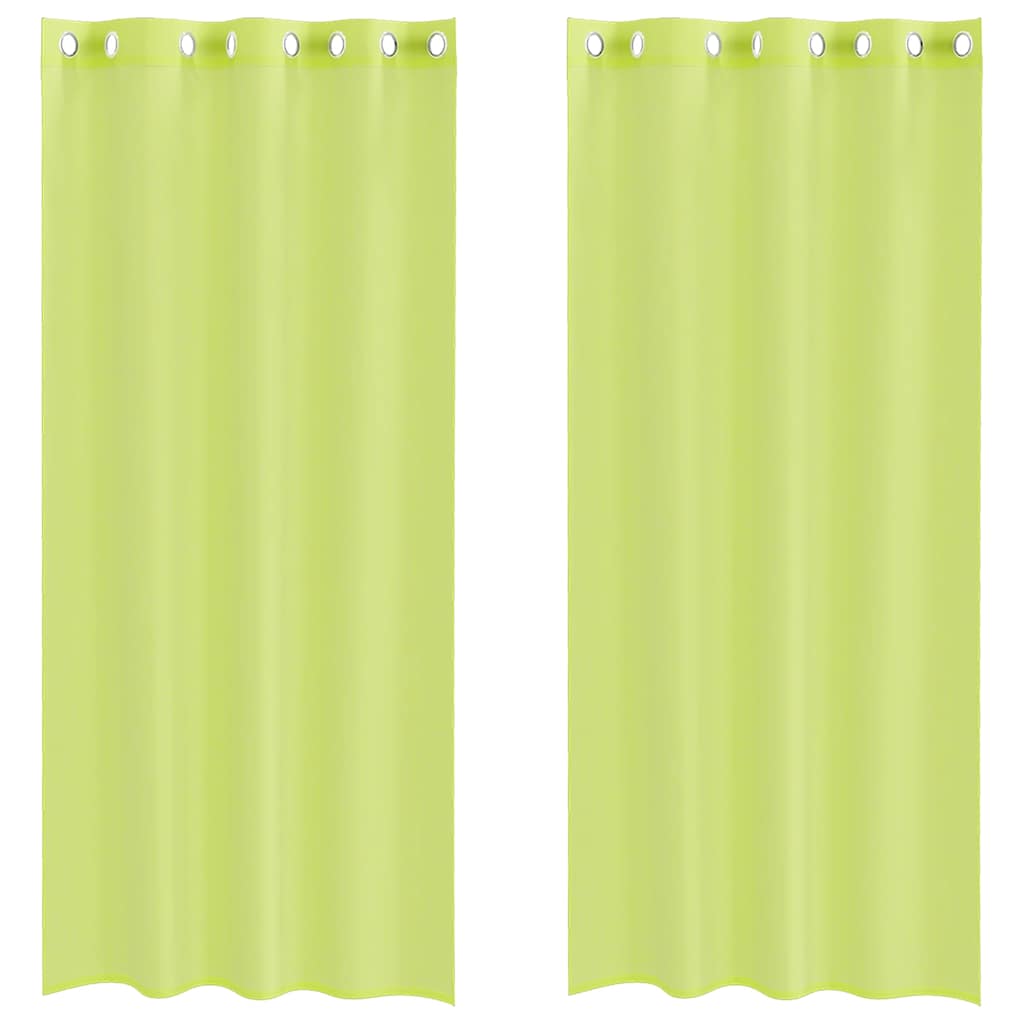 Voile Curtains with Grommets 2 pcs Apple Green 140x225 cm