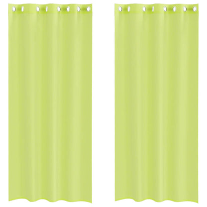 Voile Curtains with Grommets 2 pcs Apple Green 140x225 cm