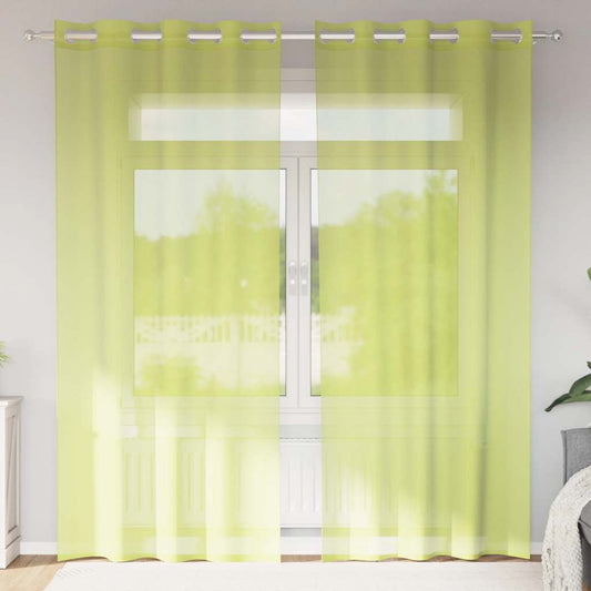 Voile Curtains with Grommets 2 pcs Apple Green 140x225 cm