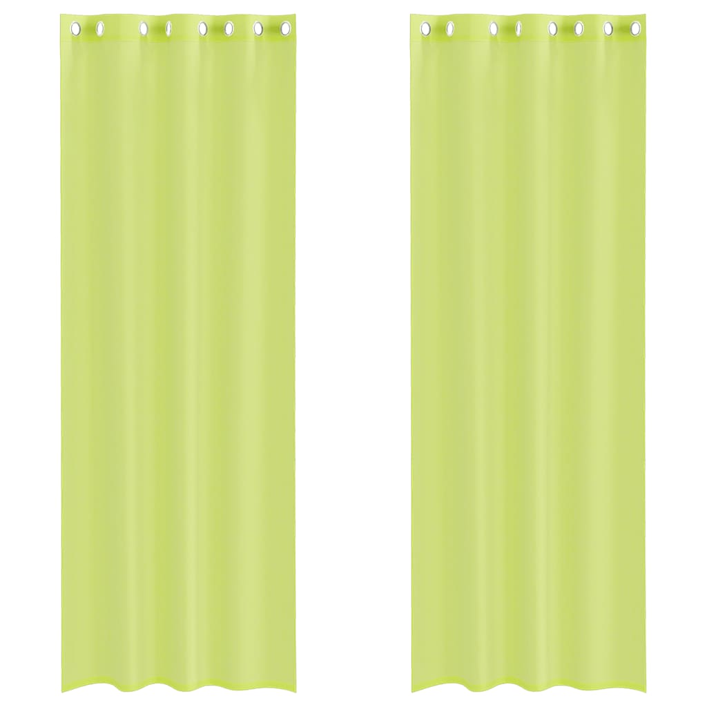 Voile Curtains with Grommets 2 pcs Apple Green 140x260 cm