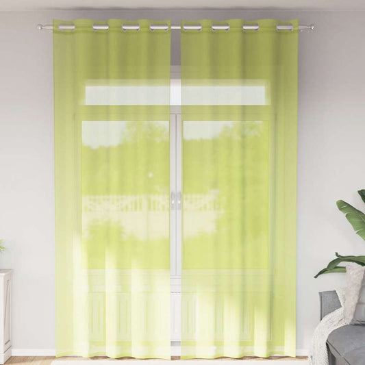 Voile Curtains with Grommets 2 pcs Apple Green 140x260 cm