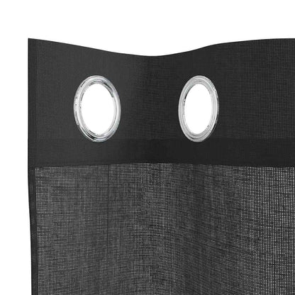 Voile Curtains with Grommets 2 pcs Black 140x225 cm