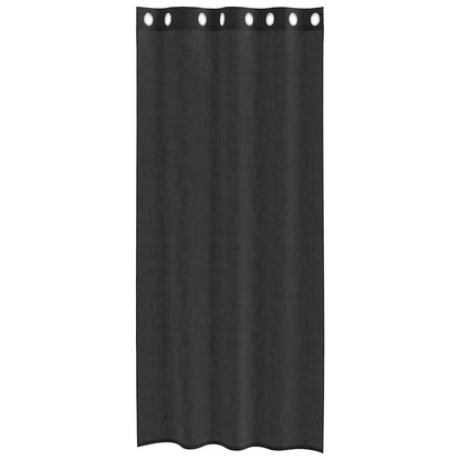 Voile Curtains with Grommets 2 pcs Black 140x245 cm