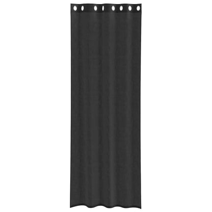 Voile Curtains with Grommets 2 pcs Black 140x300 cm