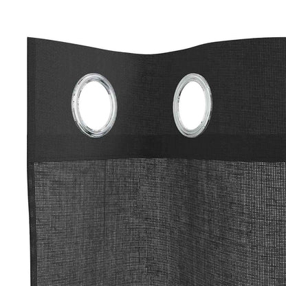 Voile Curtains with Grommets 2 pcs Black 140x300 cm