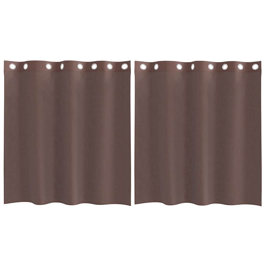 Voile Curtains with Grommets 2 pcs Brown 140x140 cm