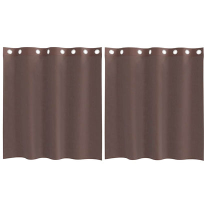 Voile Curtains with Grommets 2 pcs Brown 140x140 cm