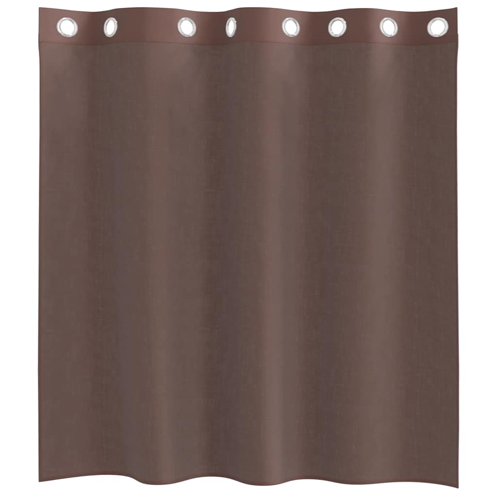 Voile Curtains with Grommets 2 pcs Brown 140x140 cm