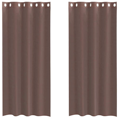 Voile Curtains with Grommets 2 pcs Brown 140x225 cm