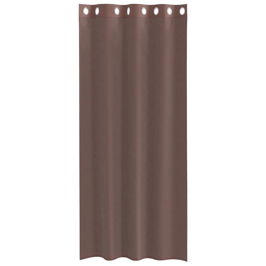 Voile Curtains with Grommets 2 pcs Brown 140x225 cm