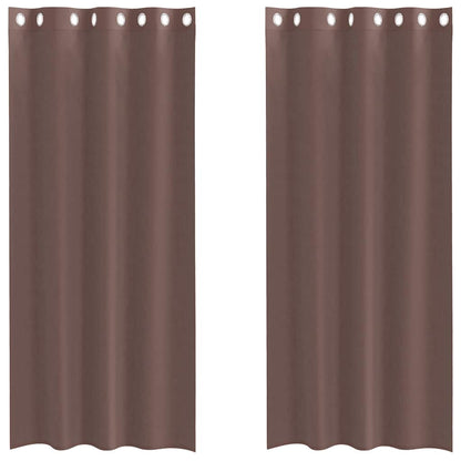 Voile Curtains with Grommets 2 pcs Brown 140x245 cm