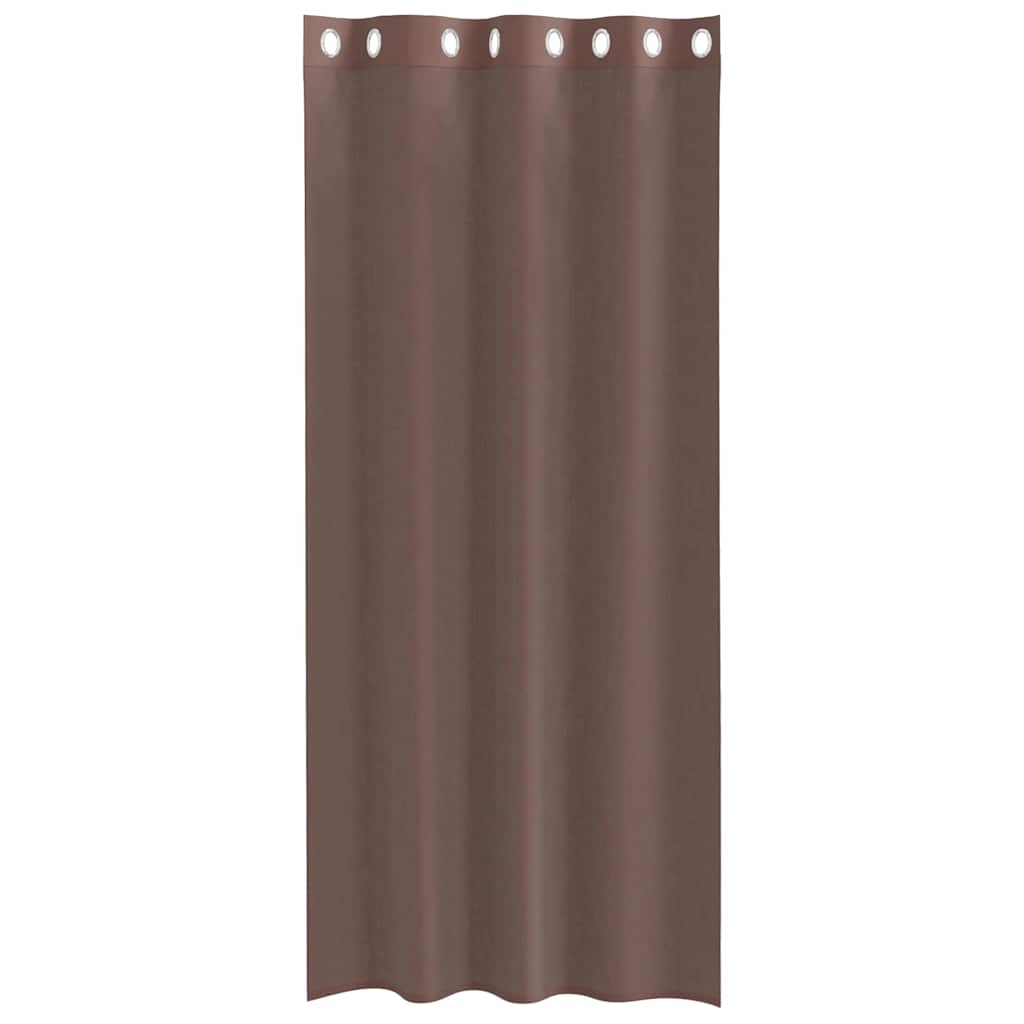 Voile Curtains with Grommets 2 pcs Brown 140x245 cm
