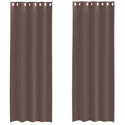 Voile Curtains with Grommets 2 pcs Brown 140x300 cm