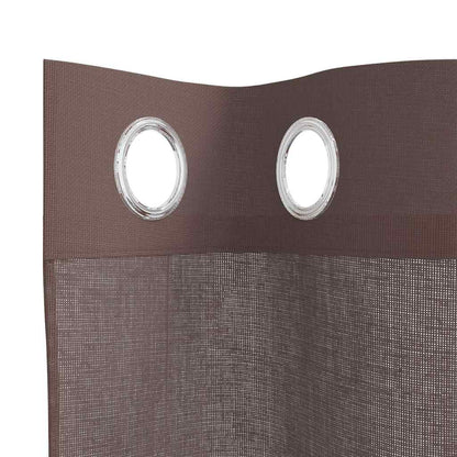 Voile Curtains with Grommets 2 pcs Brown 140x300 cm