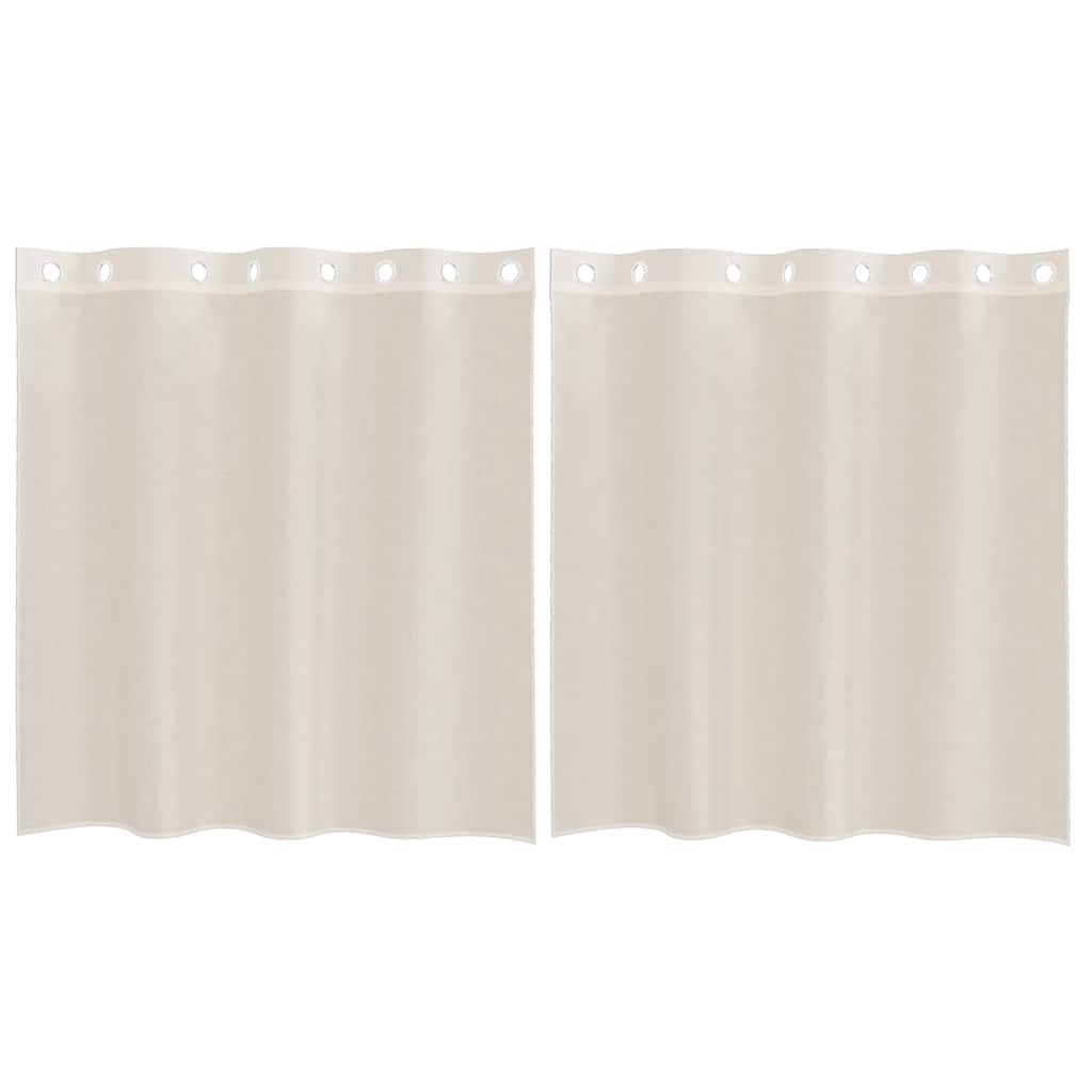 Voile Curtains with Grommets 2 pcs Cream 140x140 cm