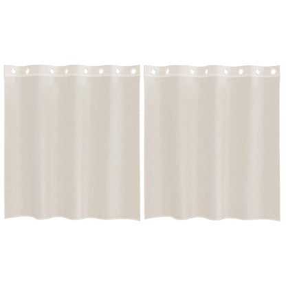 Voile Curtains with Grommets 2 pcs Cream 140x140 cm