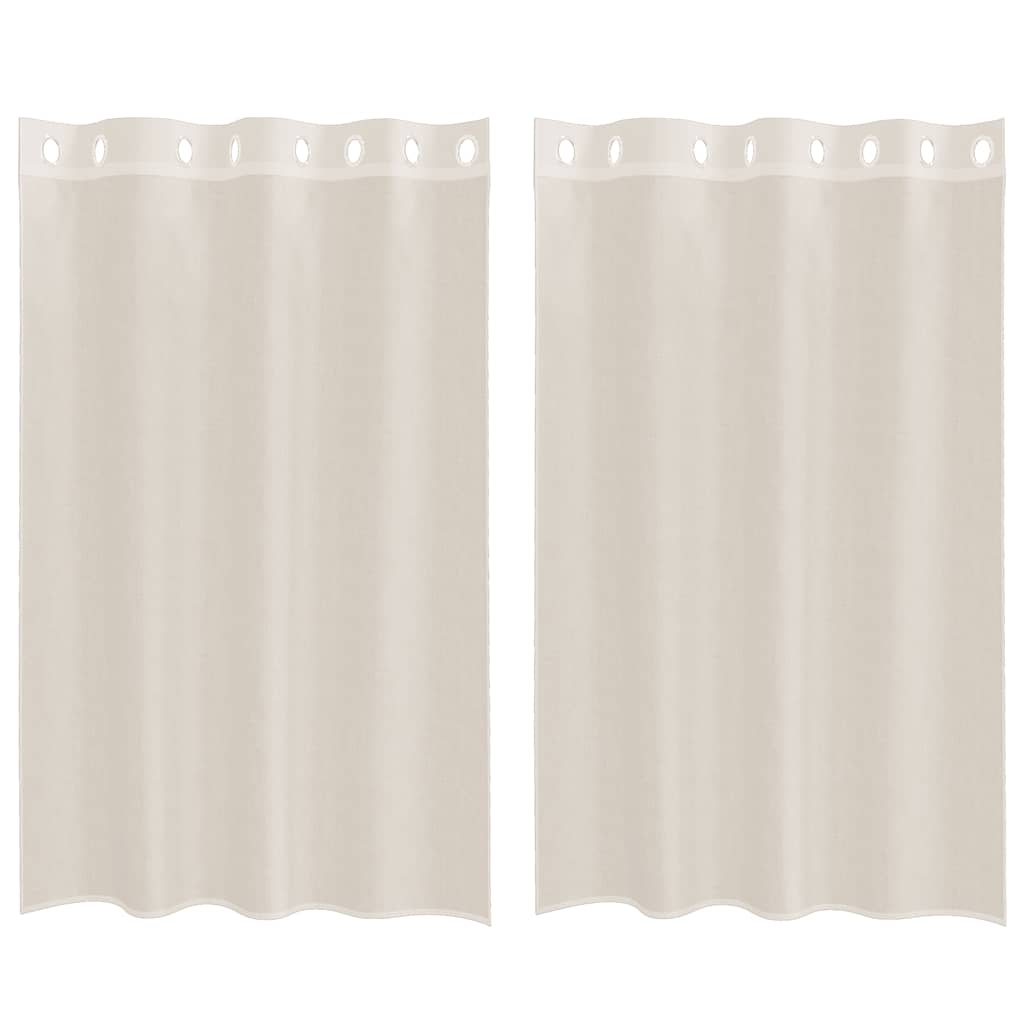 Voile Curtains with Grommets 2 pcs Cream 140x175 cm