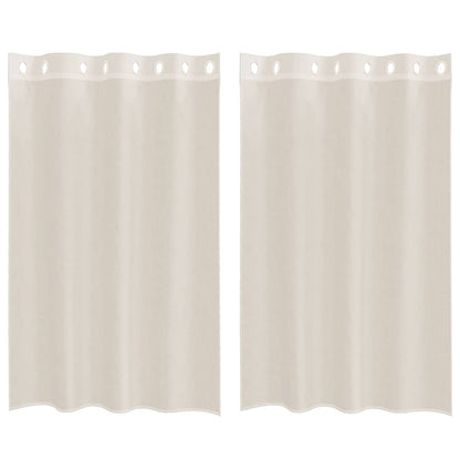 Voile Curtains with Grommets 2 pcs Cream 140x175 cm