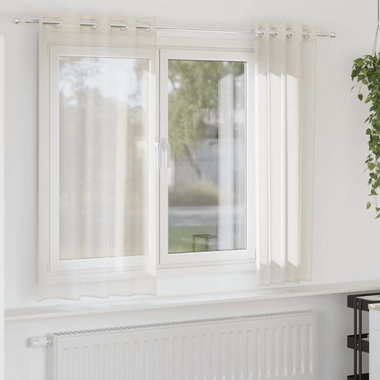 Voile Curtains with Grommets 2 pcs Cream 140x175 cm