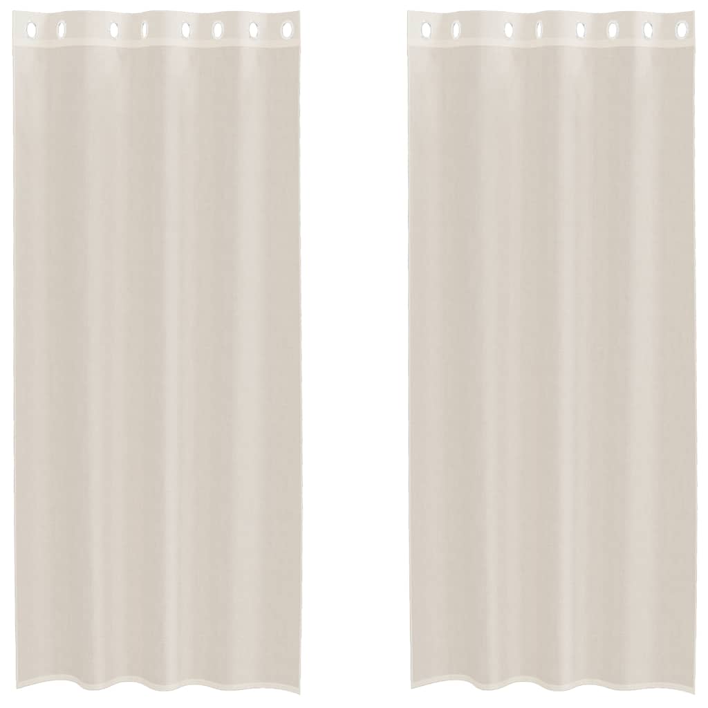Voile Curtains with Grommets 2 pcs Cream 140x225 cm