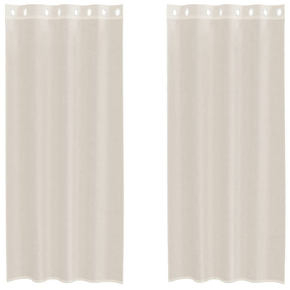 Voile Curtains with Grommets 2 pcs Cream 140x225 cm