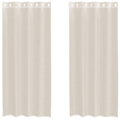 Voile Curtains with Grommets 2 pcs Cream 140x245 cm