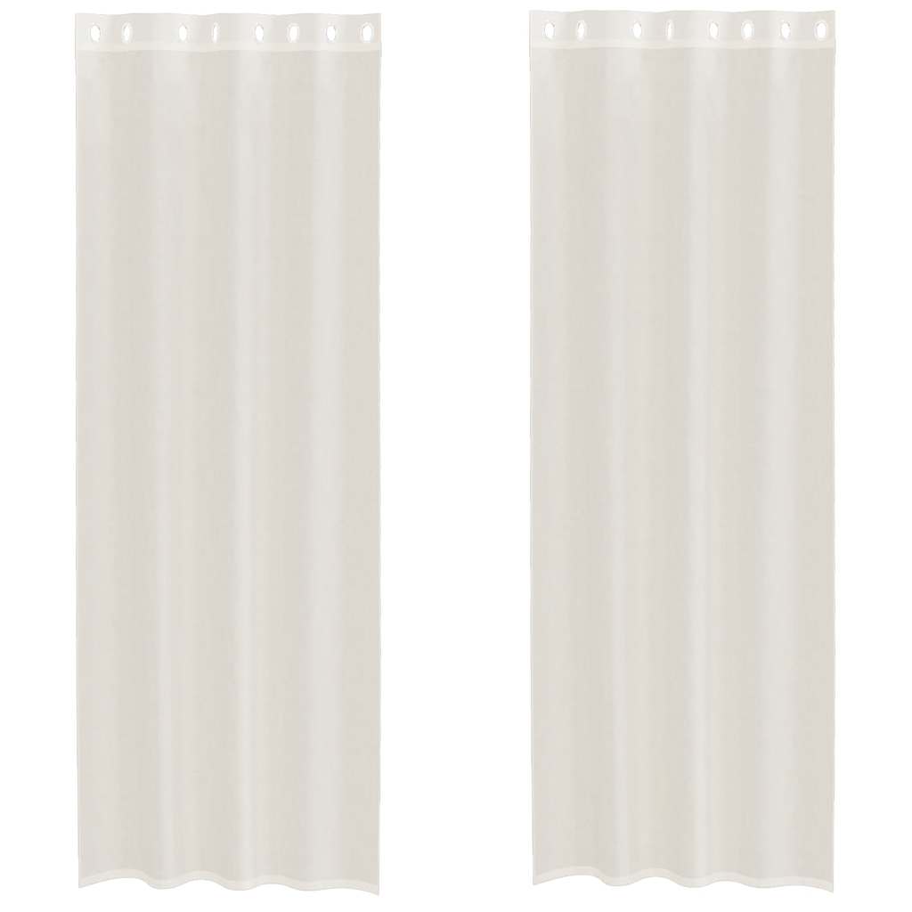 Voile Curtains with Grommets 2 pcs Cream 140x260 cm