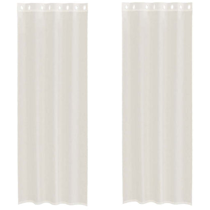 Voile Curtains with Grommets 2 pcs Cream 140x260 cm