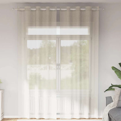 Voile Curtains with Grommets 2 pcs Cream 140x260 cm