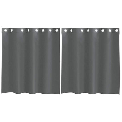 Voile Curtains with Grommets 2 pcs Dark Grey 140x140 cm