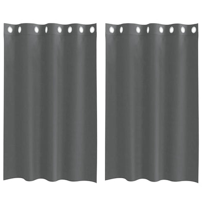 Voile Curtains with Grommets 2 pcs Dark Grey 140x175 cm