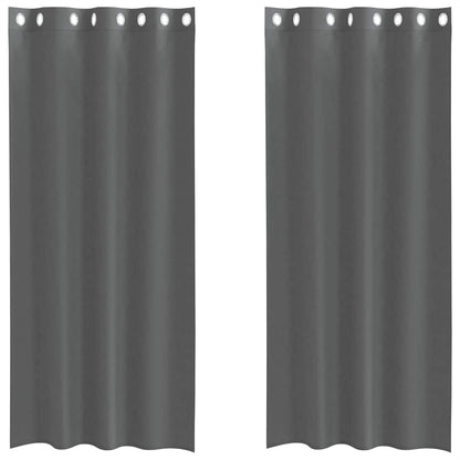 Voile Curtains with Grommets 2 pcs Dark Grey 140x225 cm
