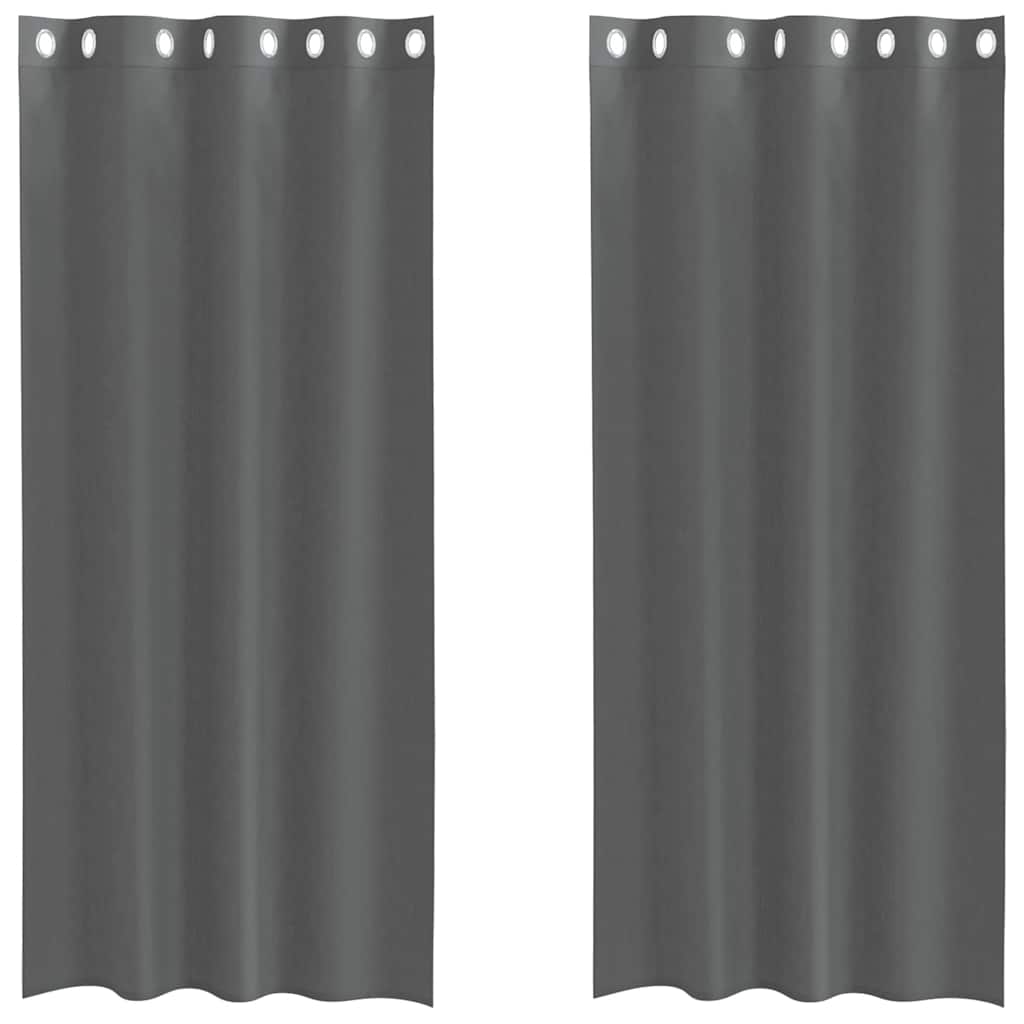 Voile Curtains with Grommets 2 pcs Dark Grey 140x245 cm