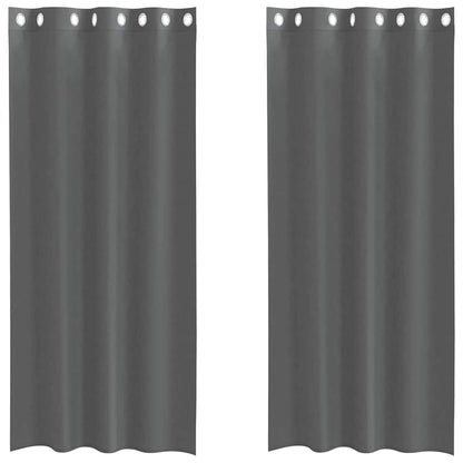 Voile Curtains with Grommets 2 pcs Dark Grey 140x245 cm