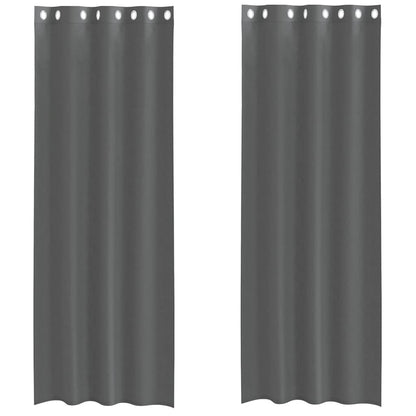 Voile Curtains with Grommets 2 pcs Dark Grey 140x260 cm