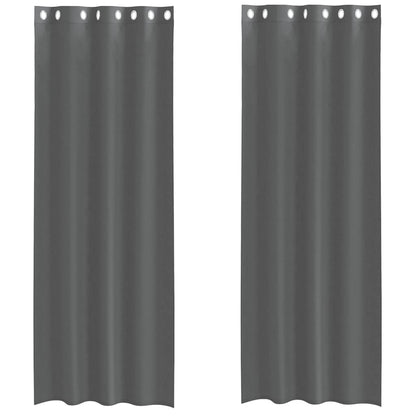 Voile Curtains with Grommets 2 pcs Dark Grey 140x300 cm