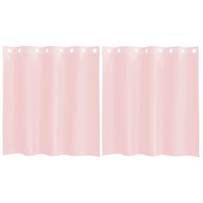 Voile Curtains with Grommets 2 pcs Light Pink 140x140 cm