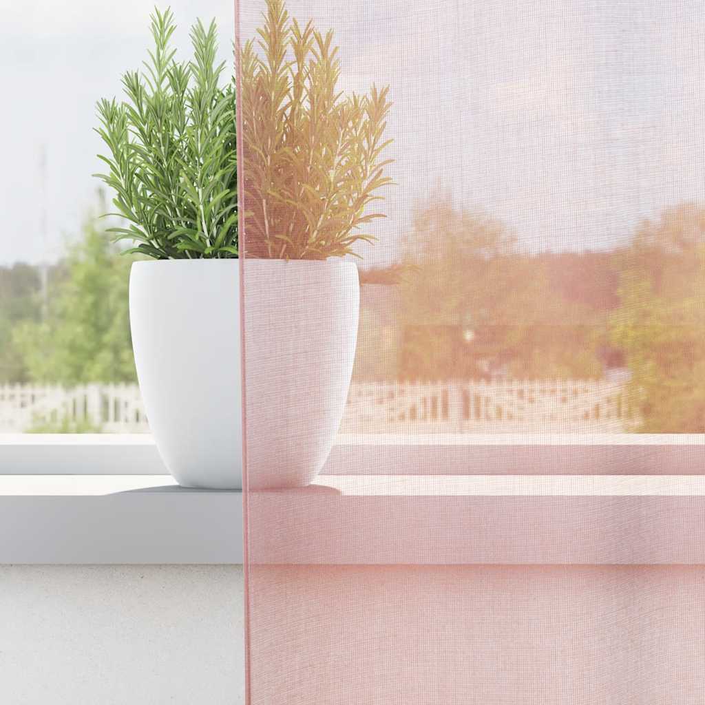 Voile Curtains with Grommets 2 pcs Light Pink 140x140 cm